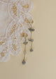 Raw Gemstone Chain Drop Earring - Rainbow Moonstone