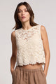 Simona Cotton Lace Sleeveless Tank Top