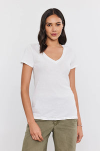 Lilith Vneck Tee in White