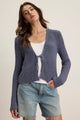 Thalia Cotton Tie Cardigan in Atlas