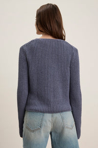 Thalia Cotton Tie Cardigan in Atlas