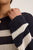 Kanan Cashmere Cotton Stripe Knit in Navy/Milk