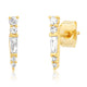Baguette & Round CZ Spike Studs: Gold