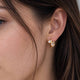 Wavy Bezel Organic Huggie Earring
