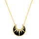 Art Deco Starburst Necklace: Black