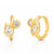 Wavy Bezel Organic Huggie Earring