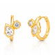 Wavy Bezel Organic Huggie Earring