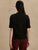 Odette Mock Placket Tee Black/Egret