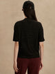 Odette Mock Placket Tee Black/Egret