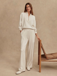 The Wide Leg Pant 30" Ivory Marl