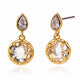 Pear and Circle Drop Earring - Gold Black