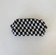 Checkered Pattern Make Up Bags : BLACK CHECKERED