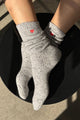 Embroidered Snow Socks: COOKIES AND CREAM + HEART