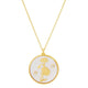 Mother of Pearl Flower Pendant Necklace: Gold