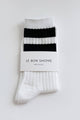Her Varsity Socks White Black