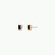 Baguette Cluster - Black CZ - Gold Earrings