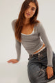 Clean Slate Seamless Layering Top in Heather Grey