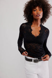 All Day Lace Long Sleeve in Black