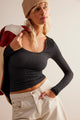 Clean Slate Seamless Layering Top in Black