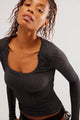 Clean Slate Seamless Layering Top in Black