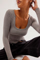 Clean Slate Seamless Layering Top in Heather Grey