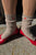 Embroidered Snow Socks: TAN + HEART