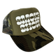 Smoke Show Trucker Hat: Split Camo/White