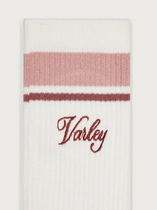 Lamar Club Stripe Sock in Egret Pale Mauve Dusty Rose