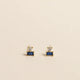 Double Stud Stack Sapphire Earring