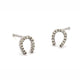 Pave Mini Horseshoe Studs: Silver