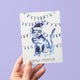 Indigo Meowy Christmas Greeting Card: Single Card