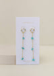 Raw Gemstone Chain Drop Earring - Amazonite