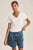 Elisha Short Sleeve V-Neck Crop Tee White