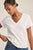 Elisha Short Sleeve V-Neck Crop Tee White