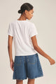 Elisha Short Sleeve V-Neck Crop Tee White