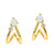 Opal Double Swoop Back Huggies and CZ Accents: Gold