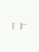 Mini Crawler - White CZ - Gold Earrings