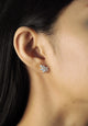 CZ Cluster Leaf Studs: Gold