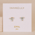 Trio Cluster Gold Earrings - Fire Opal