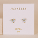 Trio Cluster Gold Earrings - Fire Opal