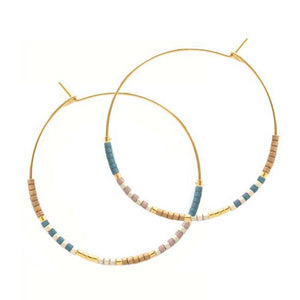 Japanese Seed Bead Hoops- multiple colorways: Chocolate