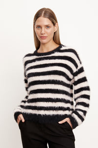 Kimberly Stripe Sweater in Black Blush