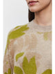 Riva Alpaca Printed Crewneck Sweater in Floral Jaquard