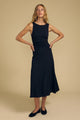 Pia Midi Ruched Black Dress