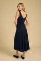 Pia Midi Ruched Black Dress
