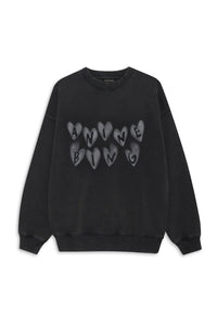 Spencer Hearts Sweatshirt in Washed Black