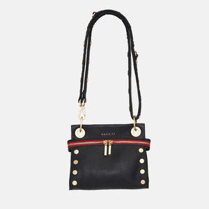 Tony Signature Small Black Brushed Gold Red Zip
