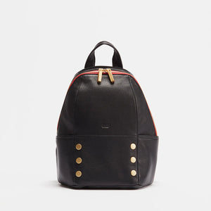 Hunter Medium in Black Brushed Gold Red Zip