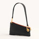 Nash Pochette in Black Brushed Gold Red Zip