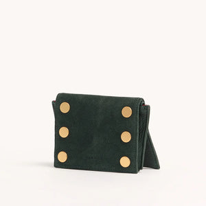 Allen Wallet in Green Room Suede Brushed Gold